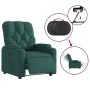 Sillón reclinable eléctrico tela verde oscuro de , Sillones - Ref: Foro24-3204692, Precio: 249,30 €, Descuento: %
