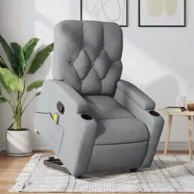 Sillón de masaje reclinable de pie de tela gris claro de , Sillones - Ref: Foro24-3204722, Precio: 343,70 €, Descuento: %