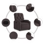 Sillón reclinable elevable tela marrón oscuro de , Sillones - Ref: Foro24-3204715, Precio: 260,43 €, Descuento: %