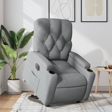 Sillón eléctrico reclinable elevable de tela gris claro de , Sillones - Ref: Foro24-3204734, Precio: 302,11 €, Descuento: %