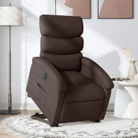 Sillón eléctrico reclinable elevable de tela marrón oscuro de , Sillones - Ref: Foro24-3204007, Precio: 325,03 €, Descuento: %