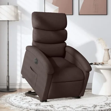 Sillón eléctrico reclinable elevable de tela marrón oscuro de , Sillones - Ref: Foro24-3204007, Precio: 325,03 €, Descuento: %