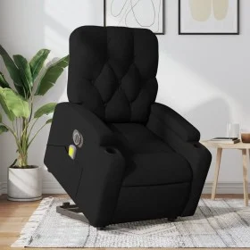 Sillón de masaje eléctrico reclinable elevable tela negro de , Sillones - Ref: Foro24-3204748, Precio: 353,63 €, Descuento: %