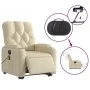 Sillón de masaje eléctrico reclinable elevable tela crema de , Sillones - Ref: Foro24-3204755, Precio: 356,65 €, Descuento: %