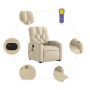 Sillón de masaje eléctrico reclinable elevable tela crema de , Sillones - Ref: Foro24-3204755, Precio: 333,32 €, Descuento: %