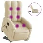 Sillón de masaje eléctrico reclinable elevable tela crema de , Sillones - Ref: Foro24-3204137, Precio: 340,75 €, Descuento: %