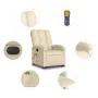 Sillón de masaje eléctrico reclinable elevable tela crema de , Sillones - Ref: Foro24-3204137, Precio: 340,75 €, Descuento: %