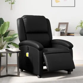 Sillón de masaje reclinable eléctrico cuero sintético negro de , Sillones - Ref: Foro24-3204219, Precio: 264,12 €, Descuento: %