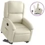 Sillón reclinable elevable cuero artificial color crema de , Sillones - Ref: Foro24-3204227, Precio: 287,02 €, Descuento: %