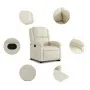 Sillón reclinable elevable cuero artificial color crema de , Sillones - Ref: Foro24-3204227, Precio: 287,02 €, Descuento: %