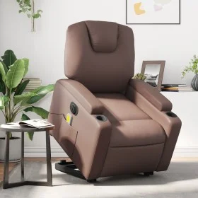 Sillón de masaje elevable eléctrico cuero sintético marrón de , Sillones - Ref: Foro24-3204453, Precio: 405,31 €, Descuento: %