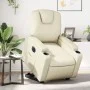 Sillón reclinable elevable eléctrico de cuero sintético crema de , Sillones - Ref: Foro24-3204445, Precio: 352,79 €, Descuent...