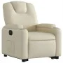 Sillón reclinable elevable eléctrico de cuero sintético crema de , Sillones - Ref: Foro24-3204445, Precio: 352,79 €, Descuent...