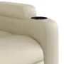 Sillón reclinable elevable eléctrico de cuero sintético crema de , Sillones - Ref: Foro24-3204445, Precio: 352,79 €, Descuent...