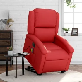 Sillón de majaje elevable eléctrico cuero artificial rojo de , Sillones - Ref: Foro24-3204252, Precio: 349,47 €, Descuento: %