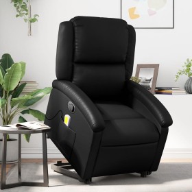 Sillón reclinable de masaje de pie cuero artificial negro de , Sillones - Ref: Foro24-3204233, Precio: 282,20 €, Descuento: %