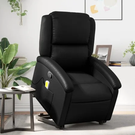 Sillón reclinable de masaje de pie cuero artificial negro de , Sillones - Ref: Foro24-3204233, Precio: 297,16 €, Descuento: %