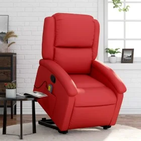 Sillón reclinable de masaje de pie cuero artificial rojo de , Sillones - Ref: Foro24-3204238, Precio: 298,87 €, Descuento: %
