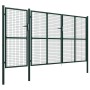 Puerta de jardín de acero verde 400x150 cm de vidaXL, Puertas de jardín - Ref: Foro24-144313, Precio: 611,99 €, Descuento: %