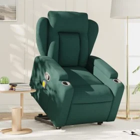 Silla de masaje reclinable de pie de tela verde oscura de , Sillones - Ref: Foro24-3204500, Precio: 340,53 €, Descuento: %