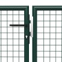Puerta de jardín de acero verde 400x150 cm de vidaXL, Puertas de jardín - Ref: Foro24-144313, Precio: 611,99 €, Descuento: %