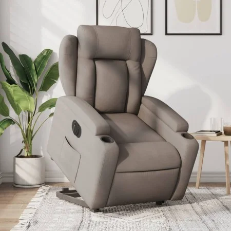 Sillón eléctrico reclinable elevable de tela gris taupe de , Sillones - Ref: Foro24-3204514, Precio: 375,08 €, Descuento: %