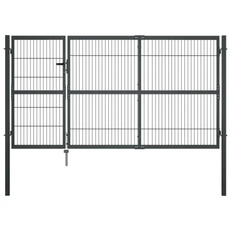 Garden fence gate with anthracite steel posts 350x140 cm by vidaXL, garden gates - Ref: Foro24-144401, Price: 494,77 €, Disco...