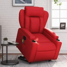 Sillón reclinable de masaje de pie cuero artificial rojo de , Sillones - Ref: Foro24-3204556, Precio: 337,80 €, Descuento: %