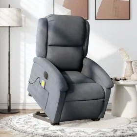 Dark gray velvet liftable reclining massage chair by , Armchairs - Ref: Foro24-3204334, Price: 384,15 €, Discount: %
