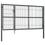 Garden fence gate with anthracite steel posts 350x140 cm by vidaXL, garden gates - Ref: Foro24-144401, Price: 494,77 €, Disco...
