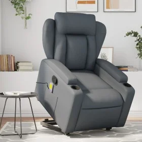 Sillón reclinable de masaje de pie cuero artificial gris de , Sillones - Ref: Foro24-3204554, Precio: 330,83 €, Descuento: %