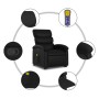 Sillón reclinable de masaje de pie cuero artificial negro de , Sillones - Ref: Foro24-3204047, Precio: 269,58 €, Descuento: %