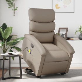 Sillón reclinable masaje pie cuero artificial color capuchino de , Sillones - Ref: Foro24-3204053, Precio: 316,48 €, Descuent...