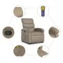 Sillón reclinable masaje pie cuero artificial color capuchino de , Sillones - Ref: Foro24-3204053, Precio: 341,20 €, Descuent...
