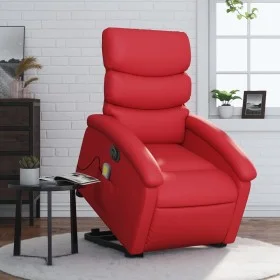 Sillón de majaje elevable eléctrico cuero artificial rojo de , Sillones - Ref: Foro24-3204066, Precio: 357,82 €, Descuento: %