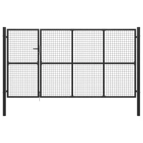 Anthrazitgraues Gartentor aus Stahl 350x150 cm von vidaXL, Gartentore - Ref: Foro24-144325, Preis: 550,91 €, Rabatt: %