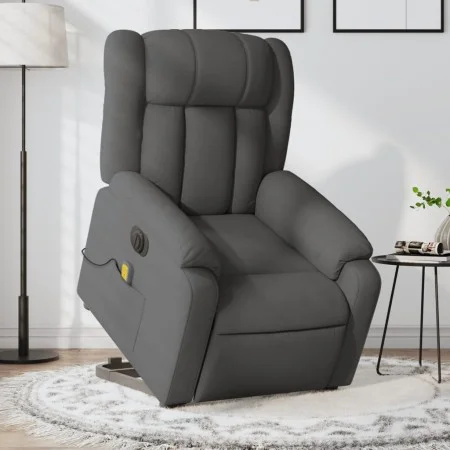 Sillón de masaje eléctrico reclinable elevable tela gris oscuro de , Sillones - Ref: Foro24-3205353, Precio: 355,10 €, Descue...