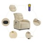Silla de masaje reclinable de pie de tela color crema de , Sillones - Ref: Foro24-3206662, Precio: 327,34 €, Descuento: %