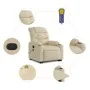 Silla de masaje reclinable de pie de tela color crema de , Sillones - Ref: Foro24-3206662, Precio: 353,10 €, Descuento: %