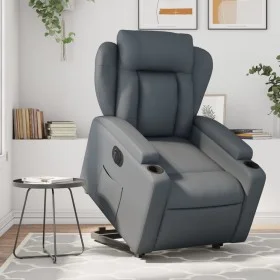 Sillón reclinable elevable eléctrico de cuero sintético gris de , Sillones - Ref: Foro24-3204561, Precio: 339,33 €, Descuento: %