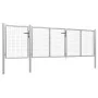 Silbernes Gartentor aus Stahl, 400 x 100 cm von vidaXL, Gartentore - Ref: Foro24-144347, Preis: 376,89 €, Rabatt: %