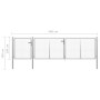 Puerta de jardín de acero plateado 400x100 cm de vidaXL, Puertas de jardín - Ref: Foro24-144347, Precio: 383,38 €, Descuento: %