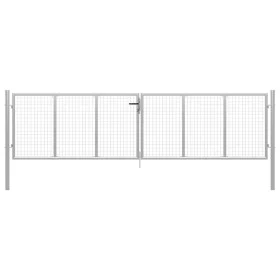 Silberverzinktes Gartentor aus Stahl, 415 x 150 cm von vidaXL, Gartentore - Ref: Foro24-144299, Preis: 346,54 €, Rabatt: %
