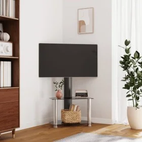 Eck-TV-Schrank 2 Ebenen für 32-70 Zoll Schwarz Silber von , TV-Möbel - Ref: Foro24-358164, Preis: 92,73 €, Rabatt: %