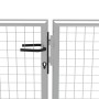 Puerta de jardín de acero galvanizado plateado 415x150 cm de vidaXL, Puertas de jardín - Ref: Foro24-144299, Precio: 353,19 €...