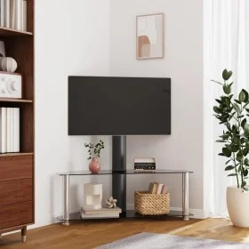 Mueble TV esquina 2 niveles para 32-70 pulgadas negro plateado de , Muebles TV - Ref: Foro24-358170, Precio: 108,33 €, Descue...
