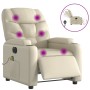 Sillón de masaje reclinable eléctrico cuero sintético crema de , Sillones - Ref: Foro24-3204652, Precio: 279,45 €, Descuento: %