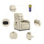 Sillón de masaje reclinable eléctrico cuero sintético crema de , Sillones - Ref: Foro24-3204652, Precio: 279,45 €, Descuento: %
