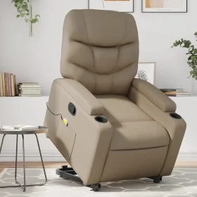 Sillón reclinable masaje pie cuero artificial color capuchino de , Sillones - Ref: Foro24-3204671, Precio: 322,72 €, Descuent...