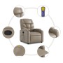 Sillón reclinable masaje pie cuero artificial color capuchino de , Sillones - Ref: Foro24-3204671, Precio: 303,87 €, Descuent...